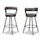 Baxton Studio Arcene Rustic and Industrial Antique Grey Swivel Bar Stool, PK2 149-8968 - alternate 6
